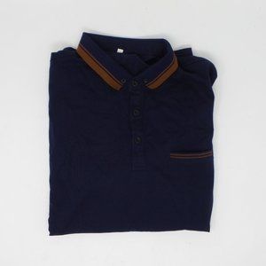 navy blue collared shirt
